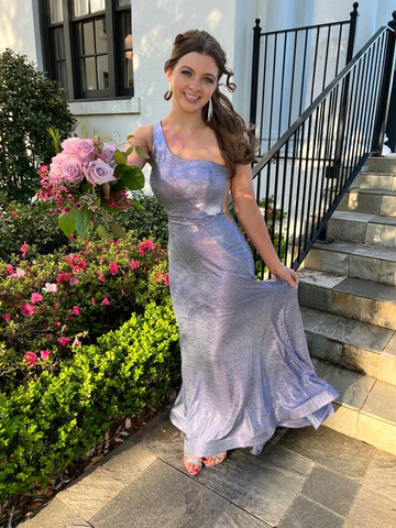 Pretty One Shoulder Mermaid Prom Dress Long Party Evening Dress HZ1023